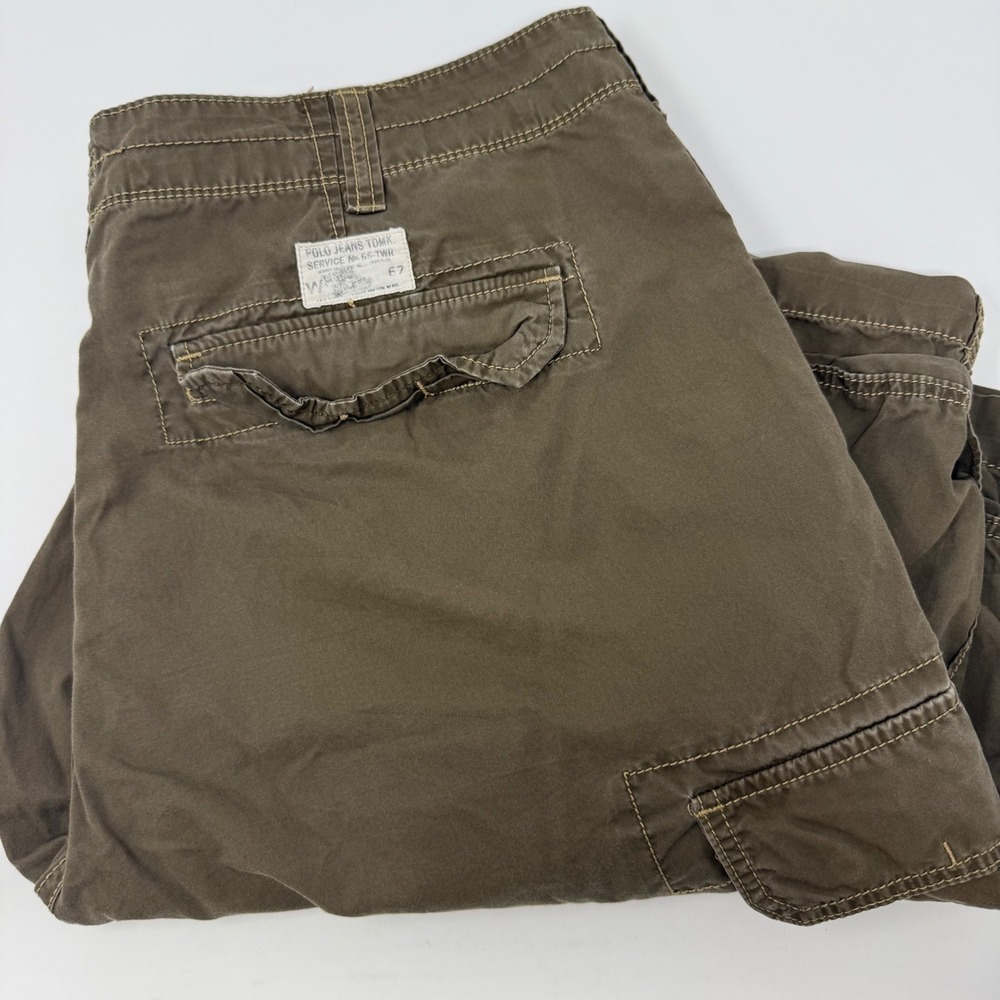 Polo Jeans Co Ralph Lauren Mens 38 Cargo Shorts Olive Brown Cotton Utility 6 Pkt